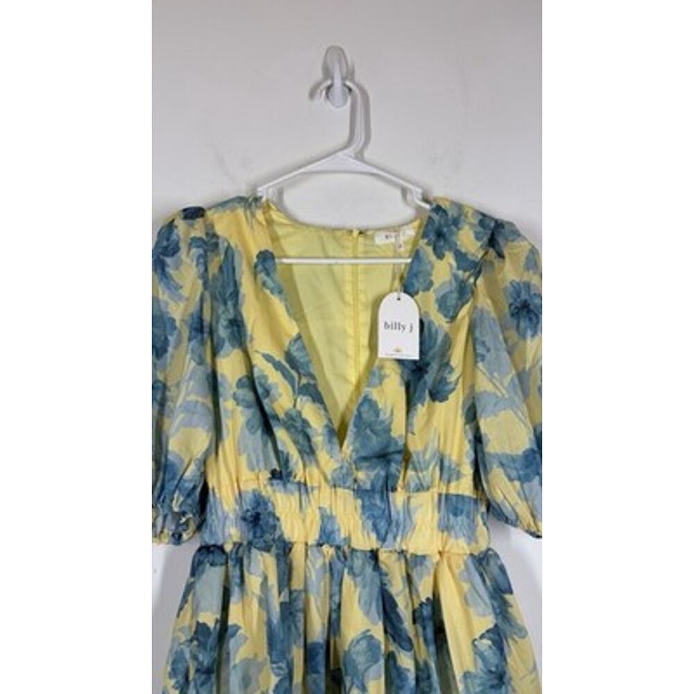 NWT BILLY J Erin Mini Dress in Yellow Blue Floral Size AUS 10 Or US 6 - Picture 4 of 9